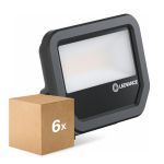 Confezione Multipack 6x Ledvance Proiettore LED Aluminium Nero 17W 2200lm 100D - 830 Luce Calda -  | IP66 - Simmetrico