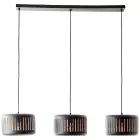 Brilliant Tyas Luce Pendente Metallo Nero Oro | Adatto per 3x E27