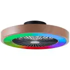 Brilliant Slimline Ventilatore Da Soffitto Plastica Metallo Beige Nero 36W 4700lm - 830-865 CCT+RGB | 490mm - Telecomando Dimmerabile