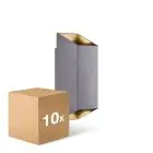 Confezione Multipack 10x Nordlux Nico Luce Da Parete Aluminium Antracite Up & Down | Adatto per 2x GU10